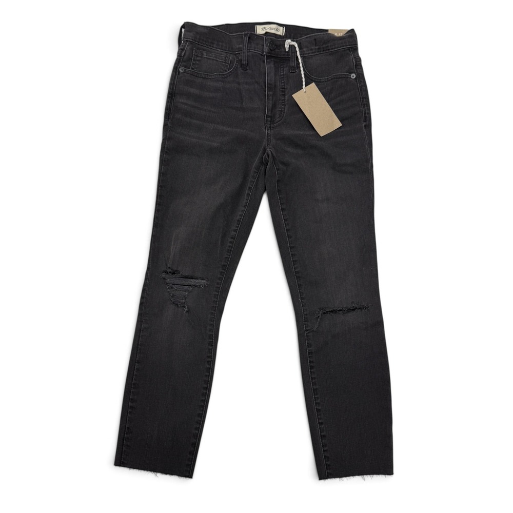 Madewell 9 High-Rise Skinny Jeans Black Raw Hem 27 x 24 NWT Stretch